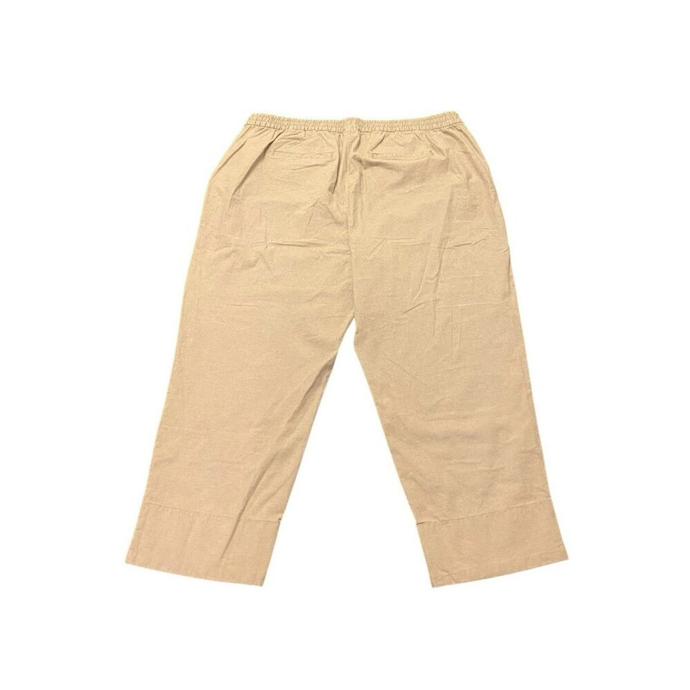 Lane‎ Bryant Pants 24 Linen Blend High Rise Tapered Leg Pull On Oatmeal NWT - Picture 2 of 8